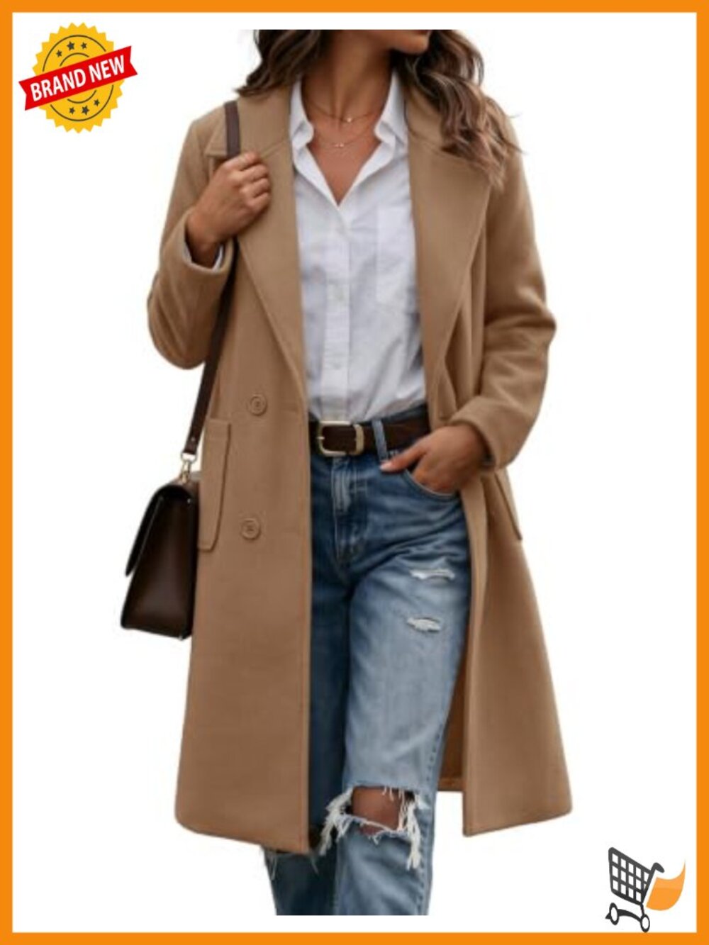 Zeagoo Womens Winter Peacoat Double Breasted Notch Lapel Mid-Long Coat
